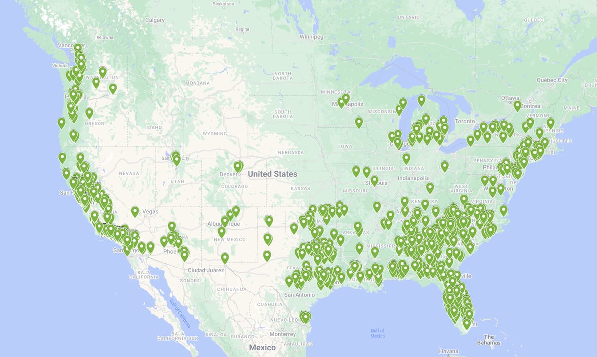 Bidscape nationwide coverage map